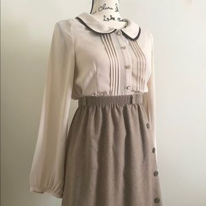Vintage peter pan collar chiffon blouse